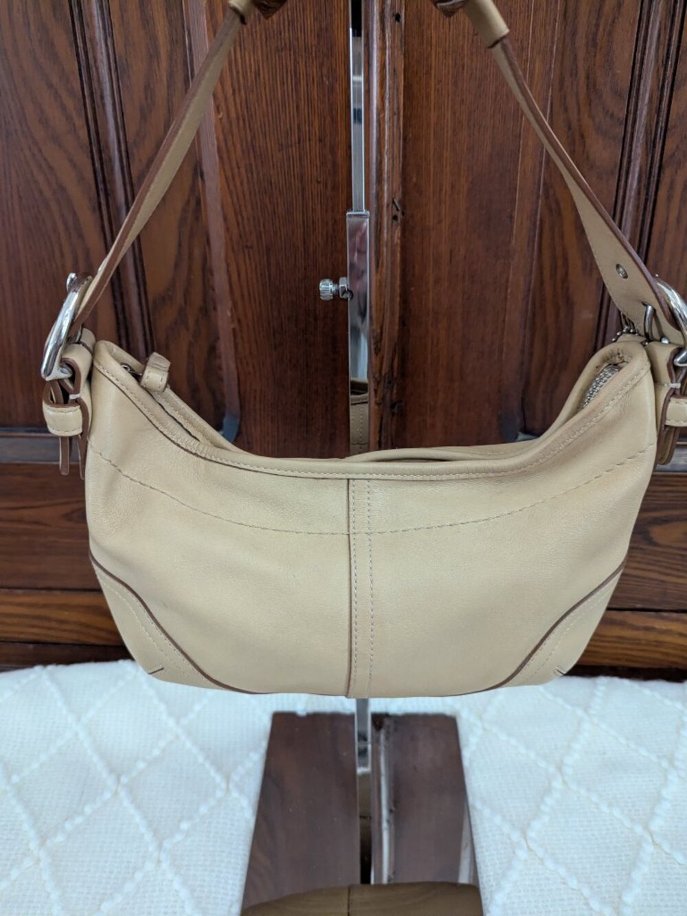 Coach 9541 Small SoHo Y2K Light Tan Leather Hobo Shoulder Bag -9541 90s - Picture 3 of 14